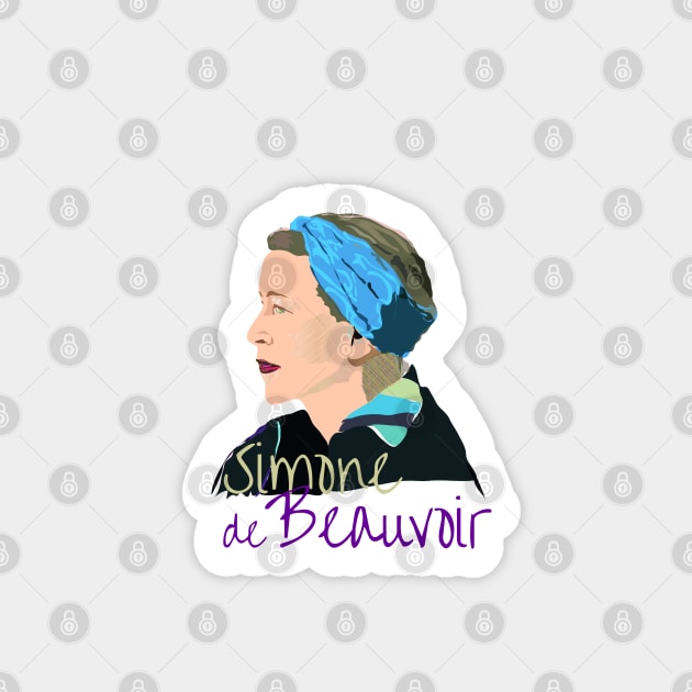 Simone de Beauvoir portrait Sticker by Slownessi